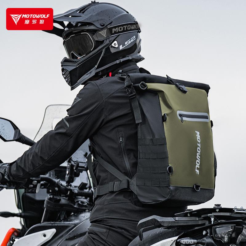 Motowolf Oxford Motorrad Wasserdichte Tasche Rucksack Langstreckenreise Trockentasche Tragbare Wasseraufbewahrungstasche Abenteuer Reitausrüstung