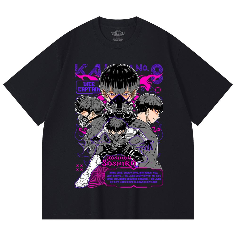 230 g/m² 100% Baumwolle Kaiju No 8 V10 Soshiro Druck Unisex Schweres Baumwoll-T-Shirt