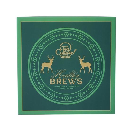 

Tea Culture of the World Healthy Brews Gift Box – Exotic Green Tea Selection | Tulsi, Kahwa, Moroccan Mint | Premium Festive Gifting Range - 4 * 25g