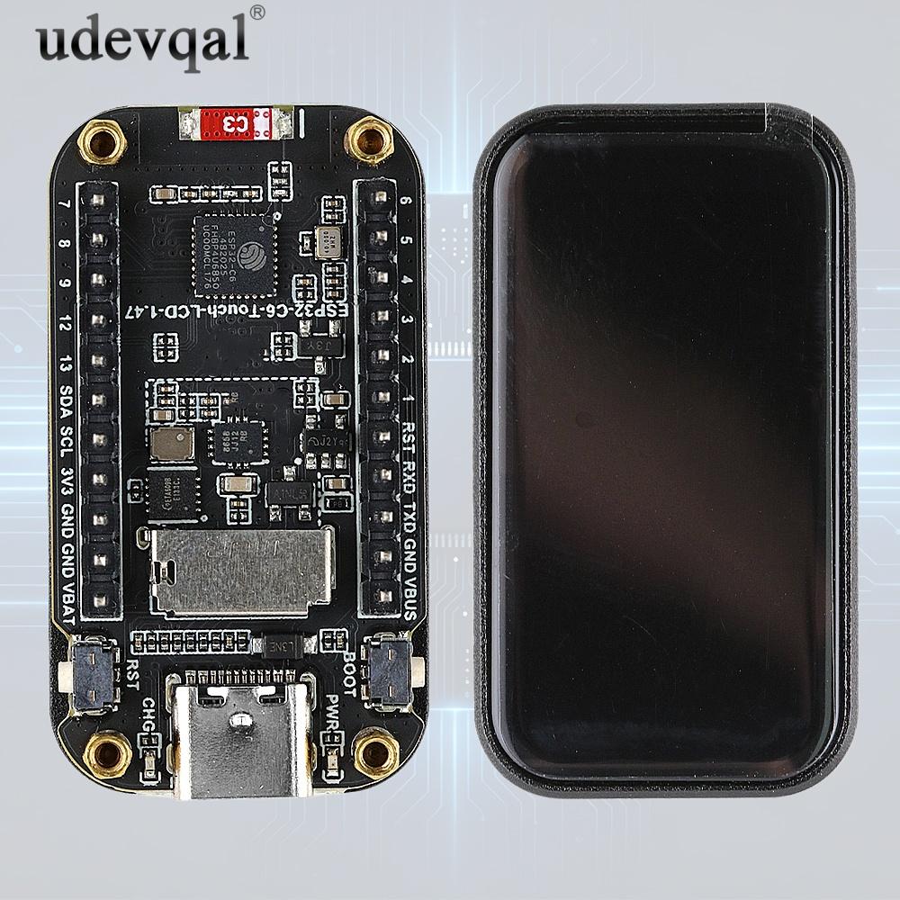 ESP32 C6 Development Board with 1.47-inch LCD Display Touch Support 172x320 Resolution RGB Light SD Slot Compatible for Arduino