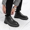Martin boots men's thick-soled medium-top British style men's boots spring and summer high-top black heightening tooling Chelsea short boots