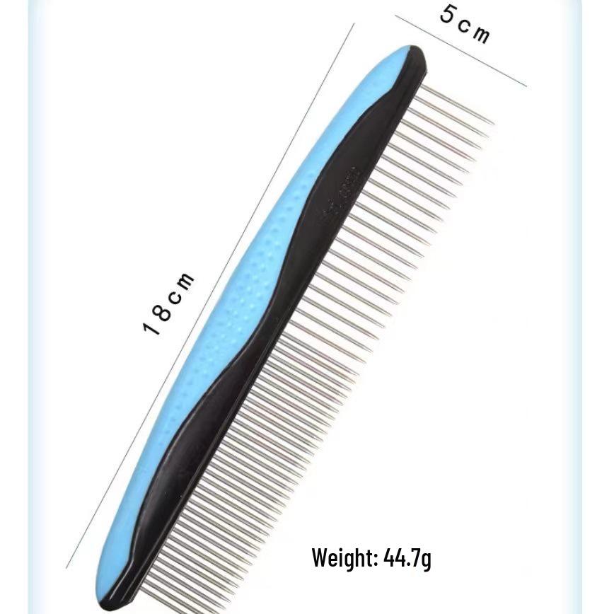 Pet Hair Removal Comb for Cats & Dogs - Comfortable Knot Detangler for Grooming Kittens & Puppies