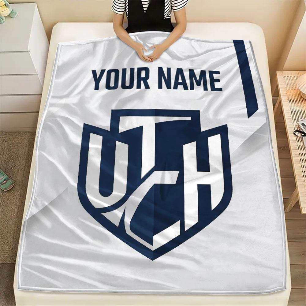 Custom Name,Utah Mammoth Printed Flannel Blanket, Soft Throw for Bedroom Sofa, Washable, Christmas Present, Great Gift.