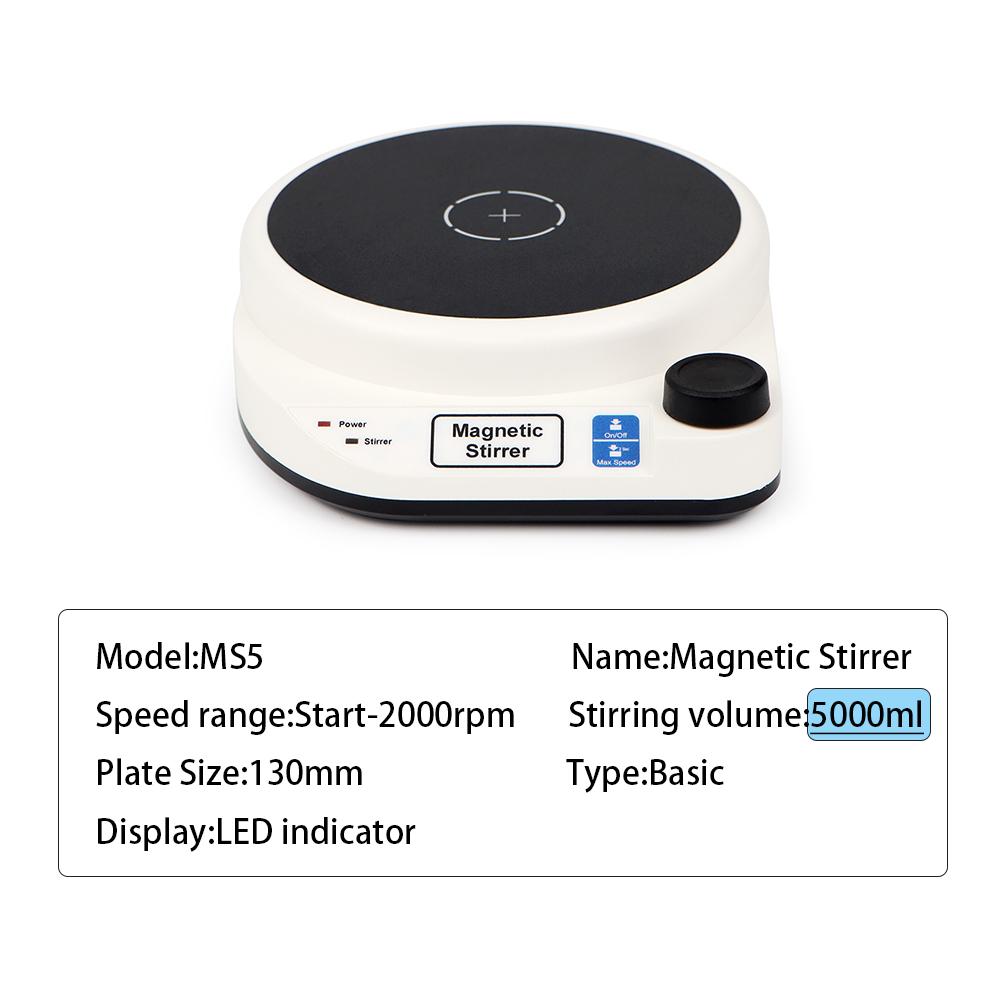 2000rpm Mini Magnetic Stirrer Knob Speed Control Stir Mixer 3L 5L Portable Mixing Machine Laboratory Equipment for Chemistry