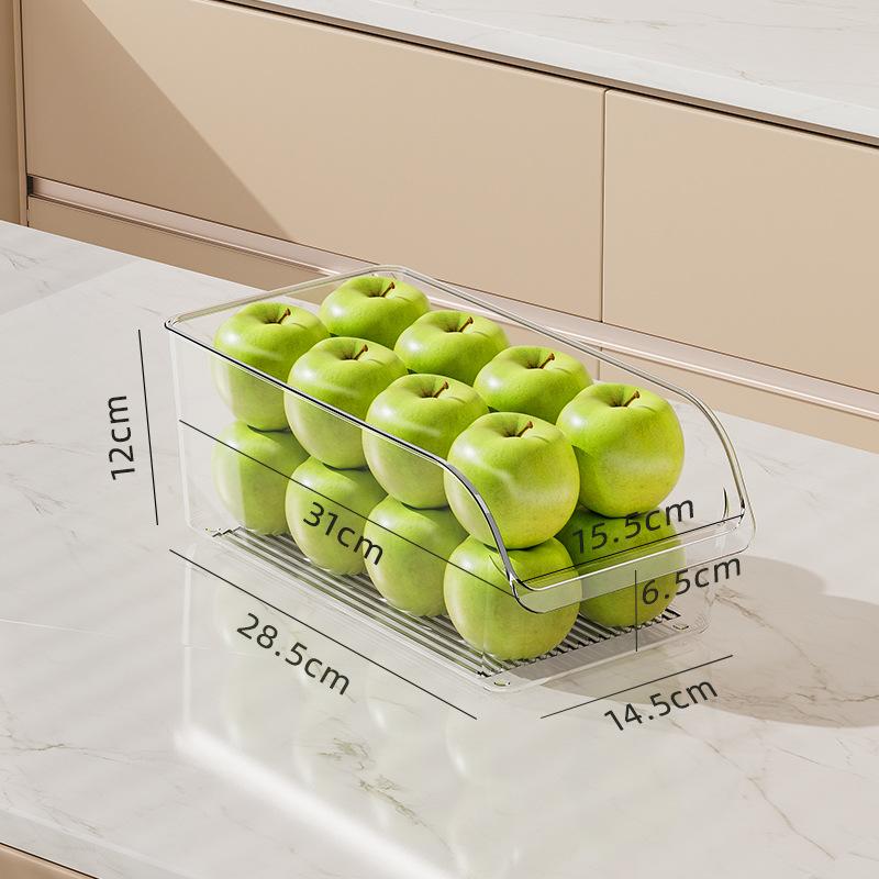 Food Storage Containers with Lid Plastic BPA-Free Kitchen Organizer, Clear Refrigerator Box for Eggs, Fruits, Vegetables