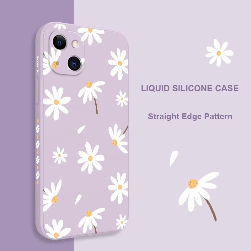 Plain Daisies Phone Case For iPhone 17 Air 16e 15 14 13 12 11 Pro Max Plus Mini Shockproof Cover