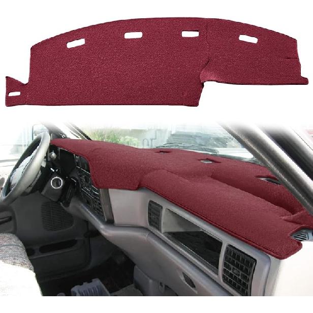 Yiz Dashboard Cover Dash Cover Mat Pad  Fit For Dodge Ram 1500 2500 3500 1998 1999 2000 2001 (98-01Black) Y21