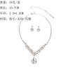 Rhinestone Zircon Necklace Earrings Set Water Drop Women'S Fashion Jewelry Accessories
