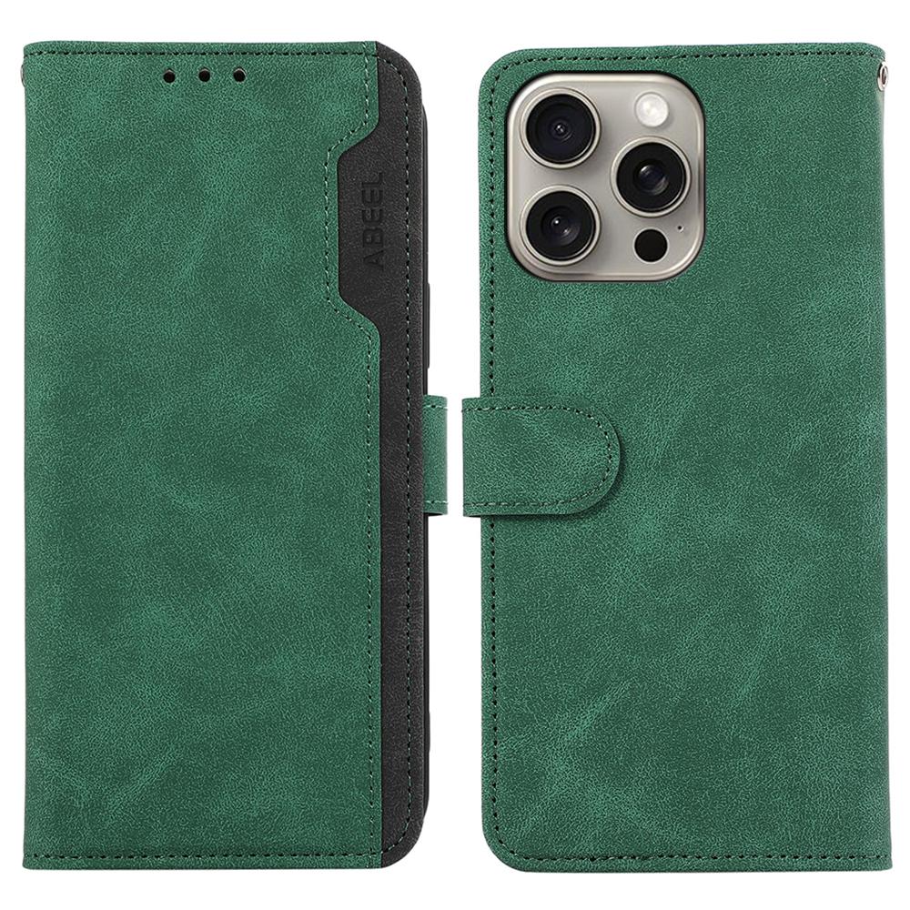 ABEEL For iPhone 16 Pro Max Leather Case RFID Blocking Anti-Scratch Wallet Phone Cover