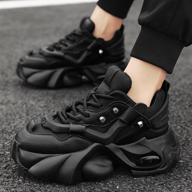Korean Style Breathable Thick-Soled Dad Sneakers with Height Boost for Youth – Trendy and Versatile Casual Sports Shoes