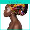 Turbante de Algodão Africano com Estampa Batik e Padrão Geométrico para Mulheres, Estilo Verão e Inverno