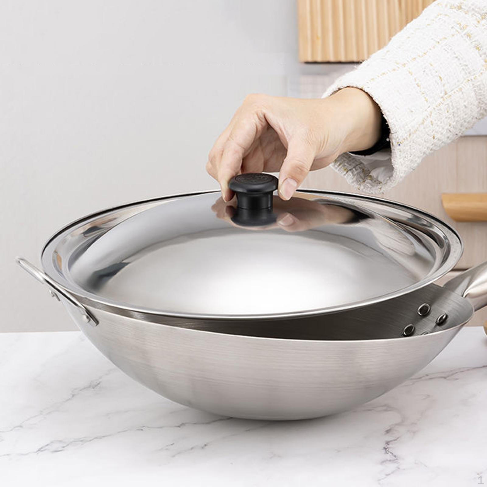 

Knobbed Lid for Stainless Steel Frying Pan, Versatile Cover Outdoor Cooking 26cm