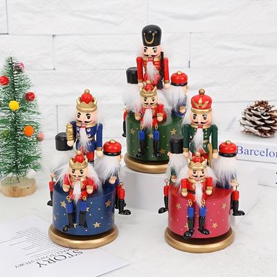 1pc Nutcracker Music Box, Puppet Soldier Ornament, Home Living Room Decoration, Music Box Gift