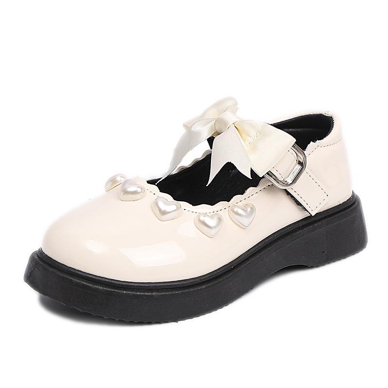 

Туфли-лодочки для девочек с бантом, детские туфли для выступлений из черной кожи, весна и осень 2025, девочки любят одинарные туфли Мэри Джейн, тренд 26-30 yards, 5 pairs in one hand