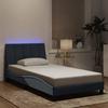 VidaXL Bed Frames with LED Lights, Upholstered Bed with Slat Base, Single Bed, Adult Bed, Modern, Dark Grey 3213764