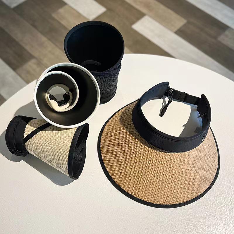 Women's Wide Brim Sun Protection Straw Hat with UV Face Cover for Outdoor Summer Activities