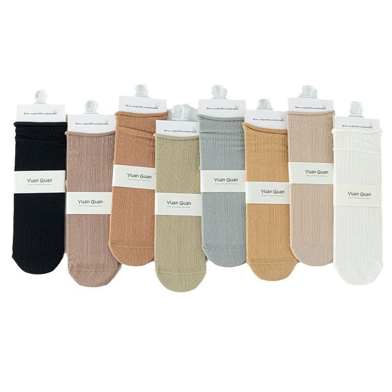 Socks Stacking Socks Combed Cotton Medium Tube Socks Mesh Thin Hollow Breathable Ballet Shoes Socks