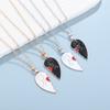 Stickman Love Couple Necklace Fashion Heart Magnetic Keychain Pendant Bag Pendant