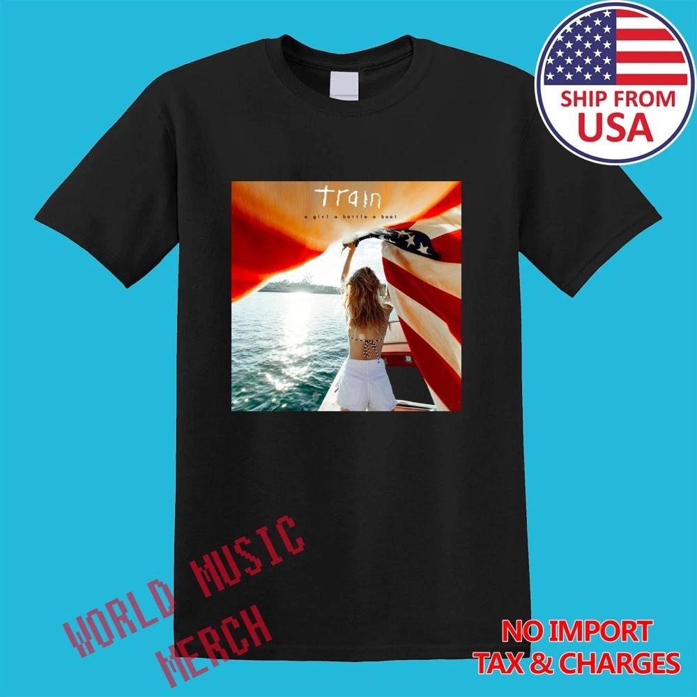 Train A Girl A Bottle A Boat Men s Black Size S-5XL S
