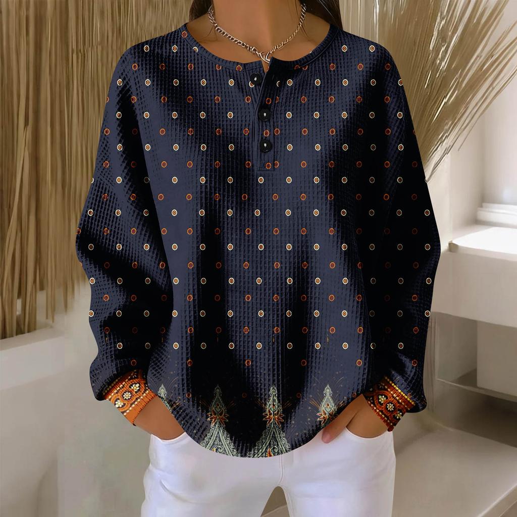 Women's Casual Shirts Long Sleeve Tops Button Up V Neck Loose Knit Fall Favorites For Women