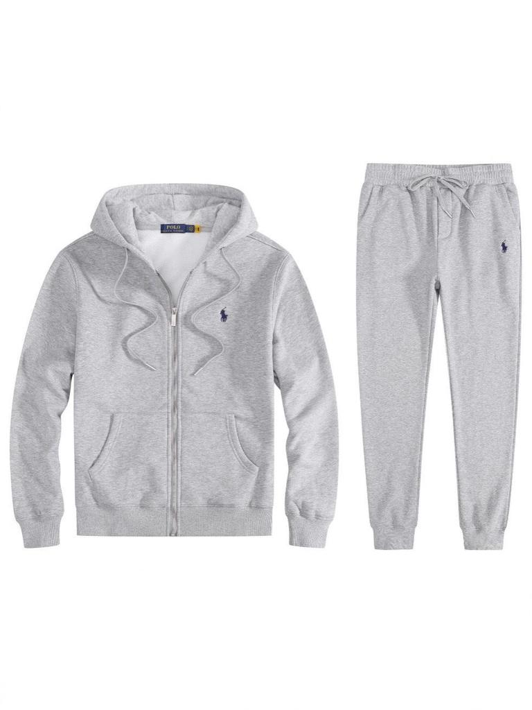 Set de Hupă cu Logo Cal Mic și Jachetă Polo cu Fermoar pentru Bărbați - Toamnă