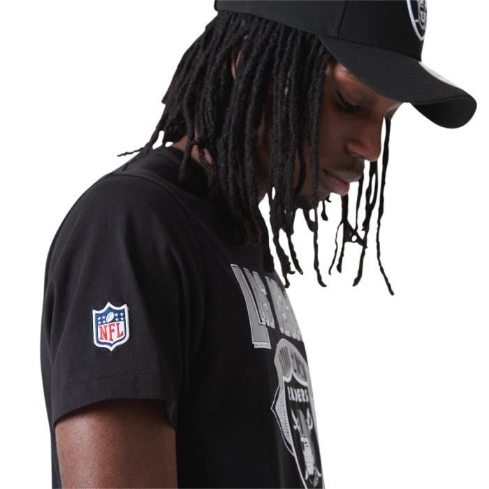 Shirt - NEW ERA - WORDMARK Las Vegas Raiders - Manches courtes - Homme - Noir