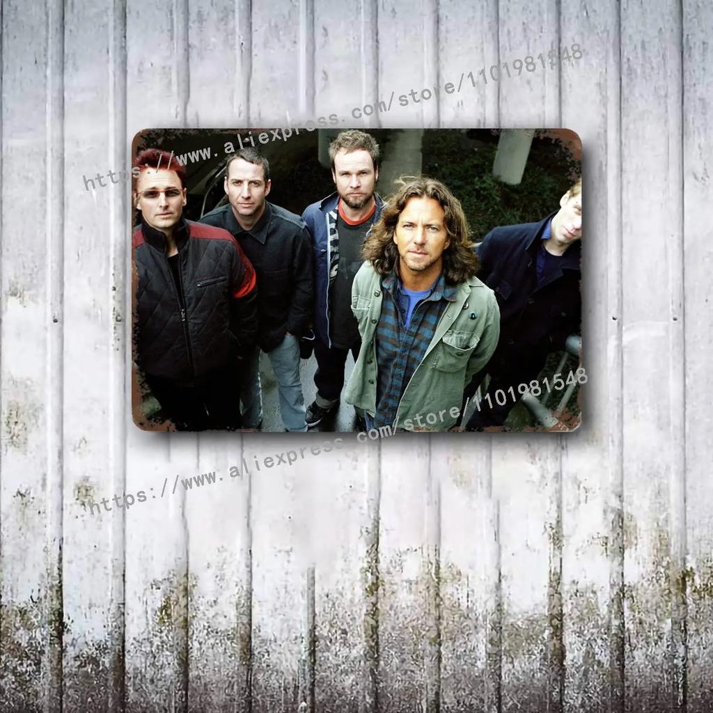 Pearl Jam Bands Metal Dekor Poster Vintage Blechschild Metallschild Dekorative Plakette für Pub Bar Man Cave Club Wanddekoration