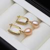 New Real Pearl 925 Sterling Silver Drop Earrings For Women Fashion Zircon Dangle Earrings Natural Freshwater Pearl Jewelry Hot