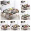 Abstract Art Food Illustration Tablecloth Oil-proof Tablecloth Waterproof Picnic Fabric Nordic Home Decoration