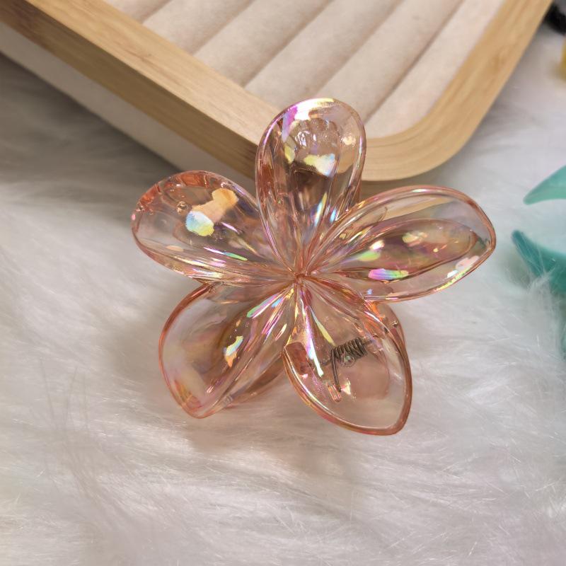 Elegant Marble Plumeria Hair Clip with Cross-Border Design