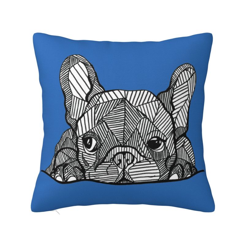 French Bulldog Cushion Cover 45x45cm Frenchie Dog Velvet Luxury Throw Pillow Case for Sofa