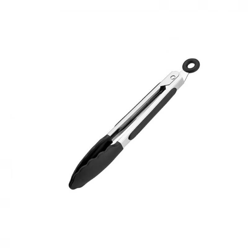 oeny 7-inch Black Silicone Food Tongs (4-Pack)