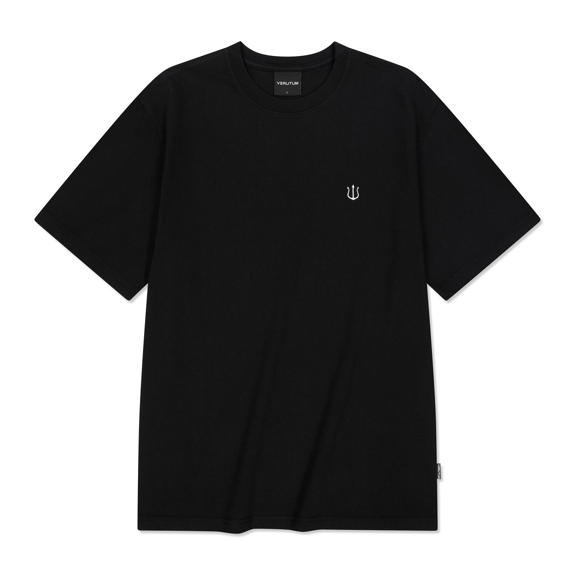 Verutum Trident Logo Basic Men S Short Sleeve T-Shirt Black L