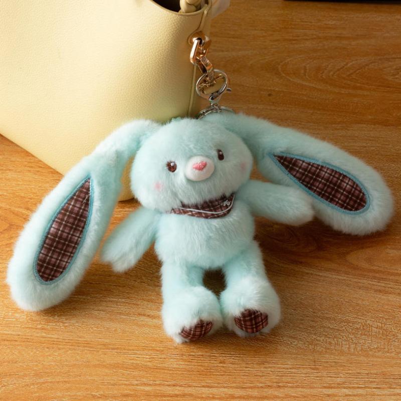 1Pcs Creative Ear Pulling Bunny Pendant 30Cm Cute Pull-Out Rabbit Plush Toy Keychain Bag Charm Decor Kids Stress Relief Gift