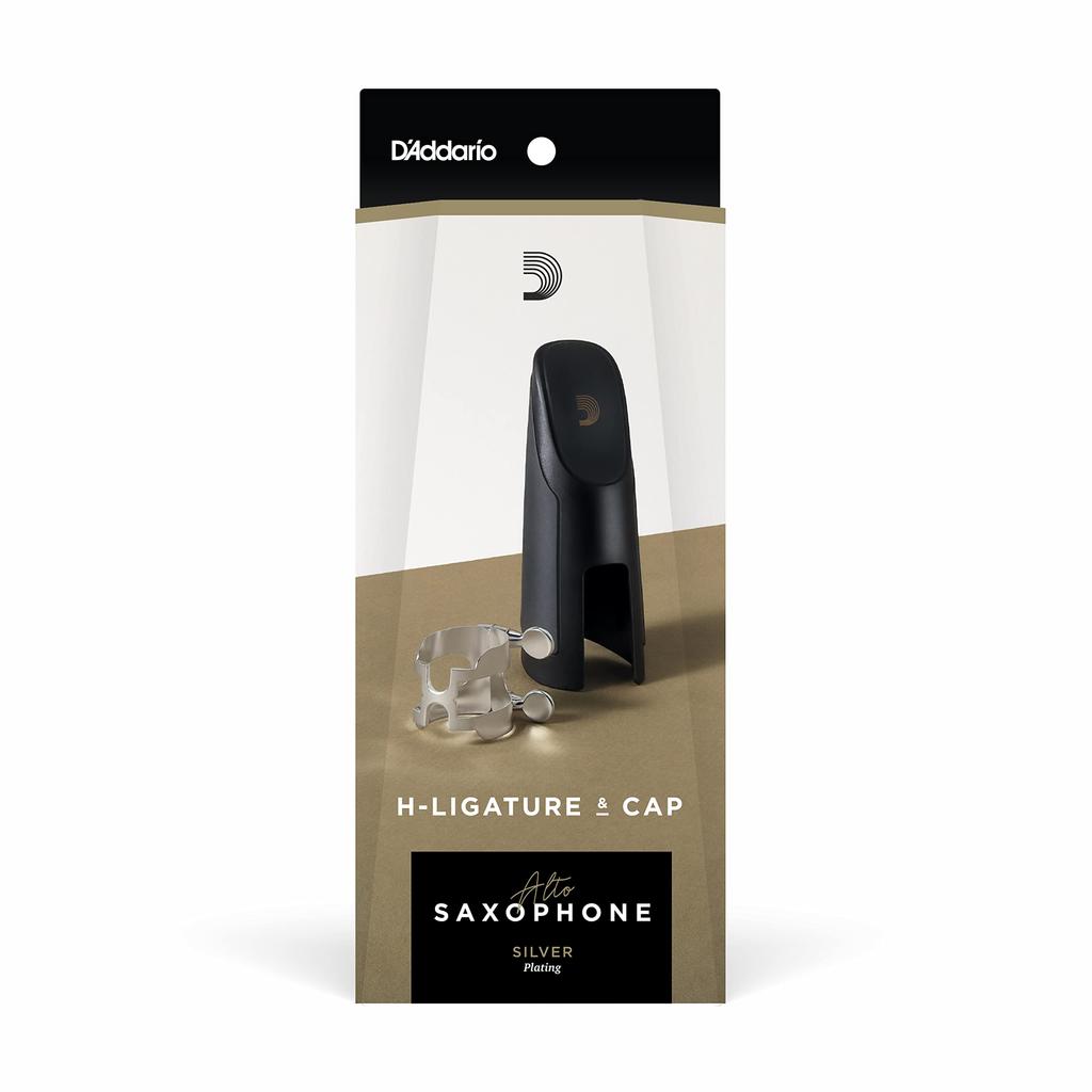 WoodWinds Ligature Cap for Alto Saxophone HAS1S Silver Plate D'Addario D'Addario & H-Ligature []
