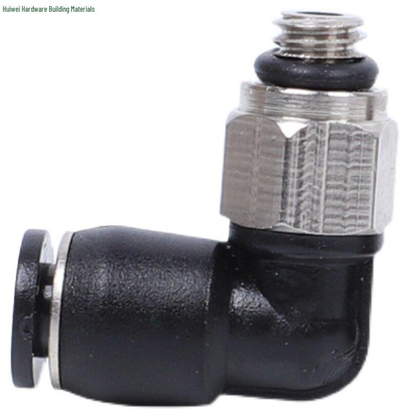 Pneumatischer Mini-Luftschlauch Schnellkupplungs-Winkelstück für M3/M5/M6 Gewinde, 3/4/6mm Schläuche