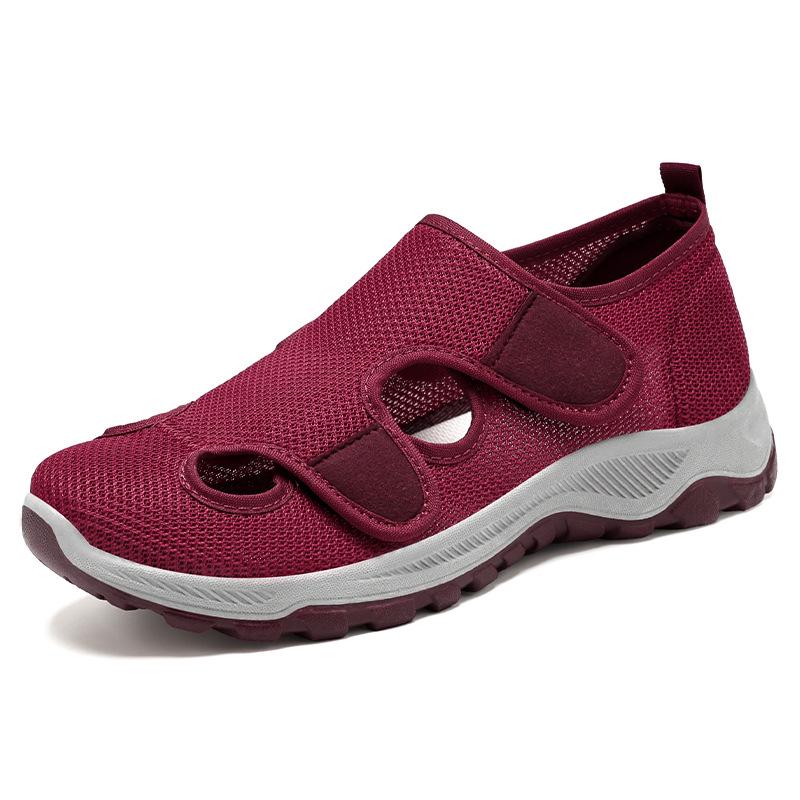 Women's Summer Breathable Casual Velcro Shoes - Soft Sole, Comfortable for Middle-Aged & Elderly Mothers