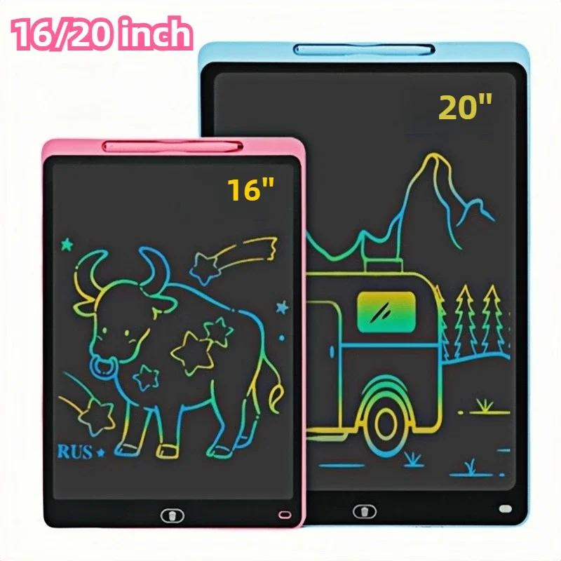16/20 Inch Magic LCD Writing Tablet with Pens Kids Drawing Board Age 3-8 Reusable Montessori  Educational Toy for Children Gift