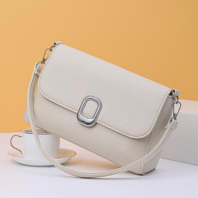 Soft Leather Crossbody Bag Women Underarm Shoulder Bag Large Capacity Commuter Small Square Bag