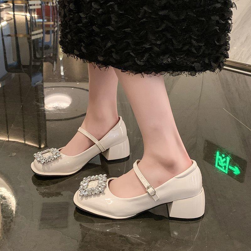 Temperament single shoes with skirts women's gentle shoes spring new fashion versatile high-heeled Mary Jane shoes