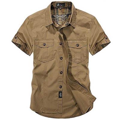 Men Plus Size Loose Shirts Short Sleeve Turn-down Collar Style Male Clothing Fashion Cotton Casual Shirts Summer