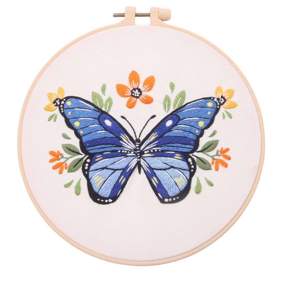 Embroidery Diy Material Pack Kit Bright Butterfly Handmade Embroidery Material Pack