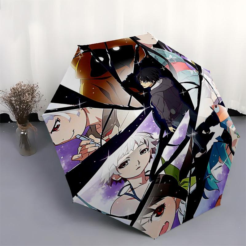 1pc Anime Characters Outdoor Umbrella - Automatic Opening/Closing, Portable 3-Fold Design, 8-Rib Iron Frame - Perfect Gift for Fans, Travelers, D