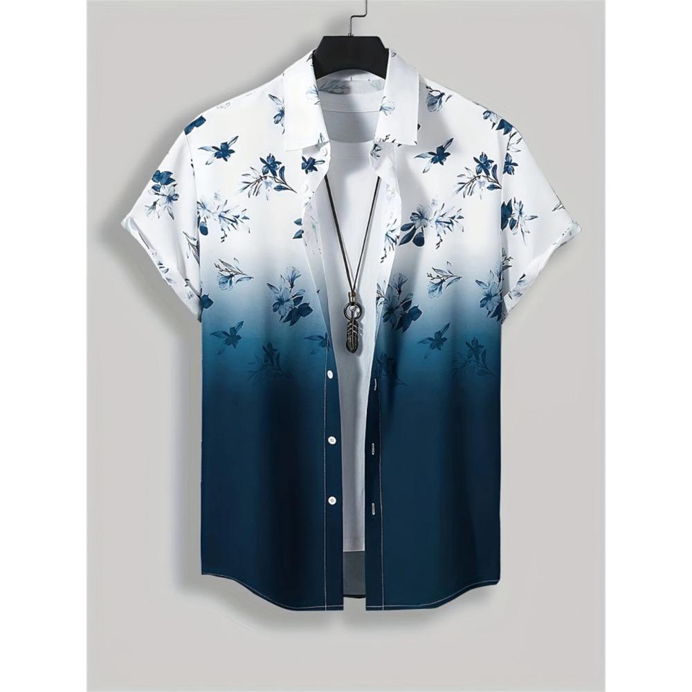 Simple Men's Shirt 3D Printed Retro Fashion Topshort Sleeve Beach Sweatshirt Street Hawaii Short Sleeved Shirt Men's Clothing