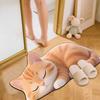 Floor Mat 3D Cartoon Cat Pattern Rug Non-Slip Backing Easy Maintenance Living Room Rug Multipurpose Home Decor