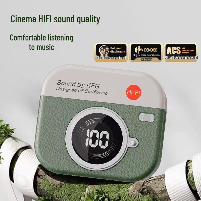 Vinyl Retro Camera Bluetooth Earphones - Trendy High-Quality Wireless Audio for Women & Students