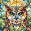 Full Embroidery Eco-Cotton Thread 11CT Print Stain Glass Owl Cross Stitch