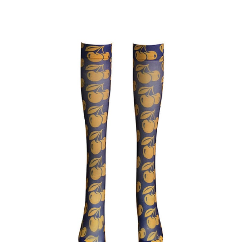 

Романтичные тигровые гольфы до колена из дикой вишни (желтый/темно-синий) Free