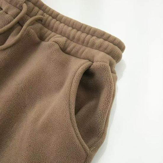 Men Thickened Sweatpants Drawstring Waist Warm Jogger Pants Casual Loose Fit Tapered Track Pants for Gym Street Daily Wear