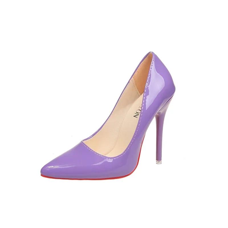 Vysoké podpatky Svatba Červené Fialové Podpatky Svatební Boty Špičatý Jehlový Podpatek Klasické Černé Červené Vysoké Podpatky Červená Fialová